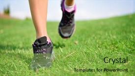  Presentation with ankle - Presentation theme consisting of runner athlete feet running background and a seafoam green colored foreground