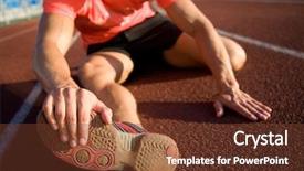  Presentation with runner - PPT theme consisting of runner athlete holding onto background and a tawny brown colored foreground