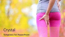  Presentation with sports injury - Beautiful PPT theme featuring accident sportif - sprain hamstring or cramps backdrop and a yellow colored foreground