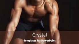  Presentation with runner - Colorful presentation theme enhanced with runner crouching down portrait backdrop and a tawny brown colored foreground