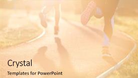  Presentation with running - Cool new slides with runner-feet-running-on-road backdrop and a lemonade colored foreground