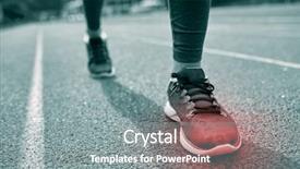  Presentation with injury - Presentation enhanced with runner foot - fitness sport sports injury pain background and a gray colored foreground