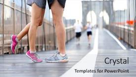  Presentation with new york city - Colorful PPT theme enhanced with runner foot - kissing couple running - love backdrop and a lemonade colored foreground