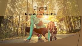  Presentation with runner - Presentation theme with runner in action at autumn background and a yellow colored foreground