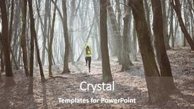  Presentation with forest morning - Audience pleasing PPT theme consisting of runner is running through misty backdrop and a gray colored foreground