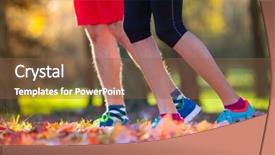  Presentation with runner - PPT layouts consisting of runner legs outside during autumn day background and a tawny brown colored foreground