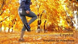  Presentation with runner - Audience pleasing PPT layouts consisting of runner legs outside during autumn day backdrop and a gold colored foreground