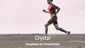  Presentation with marathon running race - Theme enhanced with runner man on run race background and a gray colored foreground