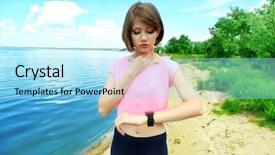  Presentation with runner - Cool new PPT layouts with runner measures pulse outdoors backdrop and a  colored foreground