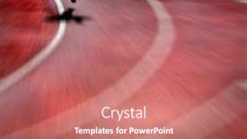  Presentation with runner - Slide set featuring runner-on-lanes background and a coral colored foreground