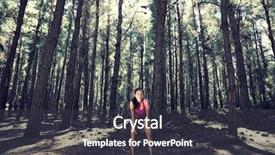  Presentation with enchanted - Theme with runner relaxing after running in atmospheric enchanted forest beautiful woman model background and a dark gray colored foreground