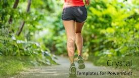  Presentation with cardio - Beautiful PPT layouts featuring runner-running-legs backdrop and a tawny brown colored foreground