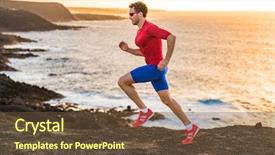  Presentation with ultra - Slides consisting of runner sport fitness man ultra background and a tawny brown colored foreground