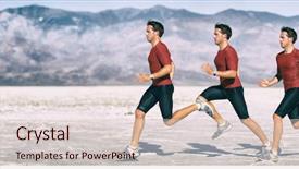  Presentation with biomechanics - Slides having runner sprinting cross country running background and a lemonade colored foreground