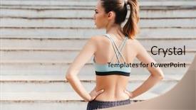  Presentation with runner - Colorful slide deck enhanced with runner stamina - back view of a young backdrop and a  colored foreground