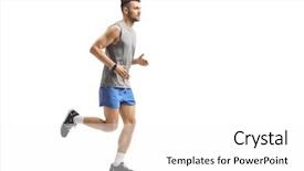  Presentation with healthy workplace full length side view - Cool new PPT layouts with runner stamina - full length profile shot backdrop and a white colored foreground
