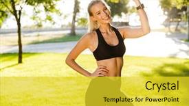  Presentation with happy image - Amazing PPT theme having runner stamina - image of happy young sports backdrop and a yellow colored foreground