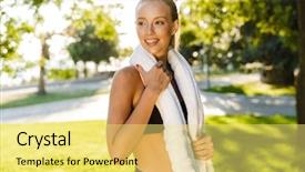  Presentation with math sports - Slides having runner stamina - image of pretty beautiful young background and a yellow colored foreground