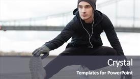  Presentation with professional tennis player athlete man - Audience pleasing PPT layouts consisting of runner stamina - portrait of handsome young man backdrop and a dark gray colored foreground
