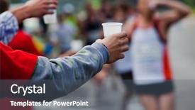  Presentation with water moving - Slide set with runner take a water background and a gray colored foreground