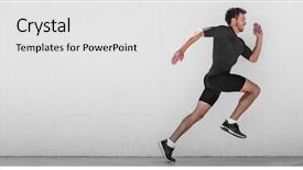  Presentation with athlete - PPT theme having runner training doing outdoor city background and a white colored foreground