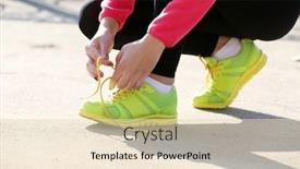  Presentation with runner - Theme enhanced with runner tying shoelaces background and a lemonade colored foreground