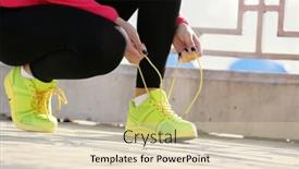  Presentation with runner - Slides featuring runner tying shoelaces background and a lemonade colored foreground