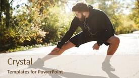  Presentation with runner - Slide deck enhanced with runner warming up in park background and a  colored foreground