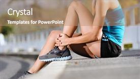  Presentation with ankle - Audience pleasing slide deck consisting of runner with ankle injury holds backdrop and a coral colored foreground