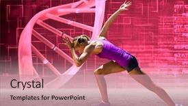  Presentation with runner - Slide deck featuring runner with pink dna background and a coral colored foreground