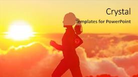  Presentation with sunshine - PPT layouts having runner woman running in sunshine background and a yellow colored foreground