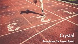  Presentation with finish line - Presentation theme featuring runners approaching the finish line background and a red colored foreground