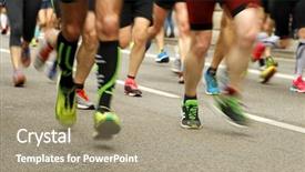  Presentation with empty road motion blur - Audience pleasing slides consisting of runners feet on the road backdrop and a mint green colored foreground