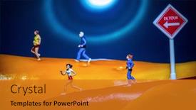  Presentation with runners - PPT theme featuring runners-in-the-hills-taking background and a gold colored foreground