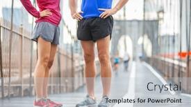  Presentation with brooklyn bridge - Beautiful slides featuring runners-legs-training-on-brooklyn backdrop and a lemonade colored foreground