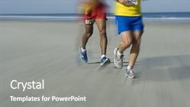  Presentation with runners - Theme having runners on the beach background and a gray colored foreground