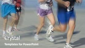  Presentation with runners - PPT layouts consisting of runners on the beach background and a gray colored foreground