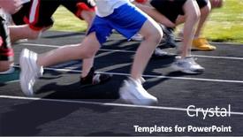  Presentation with running race - Colorful slides enhanced with runners-running-a-race backdrop and a  colored foreground