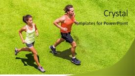 Presentation with healthy people - Amazing slides having runners running people couple fitness backdrop and a yellow colored foreground