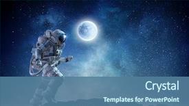  Presentation with spaceman - Beautiful theme featuring running - spaceman run on rope mixed backdrop and a ocean colored foreground