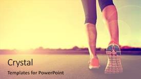  Presentation with done - Slides having running - woman with an athletic pair background and a coral colored foreground