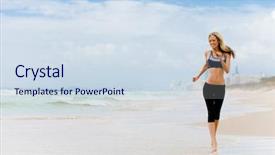  Presentation with running - Audience pleasing presentation theme consisting of running along surfers paradise beach backdrop and a sky blue colored foreground
