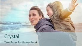  Presentation with cold plasma - Slides having happy family running along background and a sky blue colored foreground