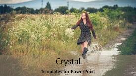  Presentation with rural road - Presentation design consisting of running along the rural road background and a coral colored foreground