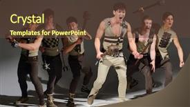  Presentation with running - Presentation theme with running and screaming with mace background and a tawny brown colored foreground