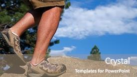 Presentation with rock climbing - Beautiful slide deck featuring running ankle - trail runner climbing a steep backdrop and a  colored foreground