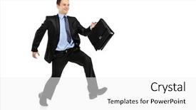  Presentation with moving business - Colorful PPT theme enhanced with running away against white background backdrop and a white colored foreground