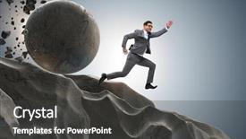  Presentation with running - Presentation enhanced with running away from falling rolling background and a dark gray colored foreground