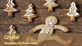  Presentation with gingerbread man - PPT layouts featuring running away the gingerbread man background and a tawny brown colored foreground