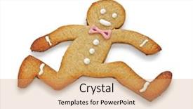  Presentation with gingerbread man - Cool new slides with running away the gingerbread man backdrop and a coral colored foreground